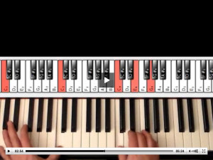 Hands at piano with MIDI keyboard above